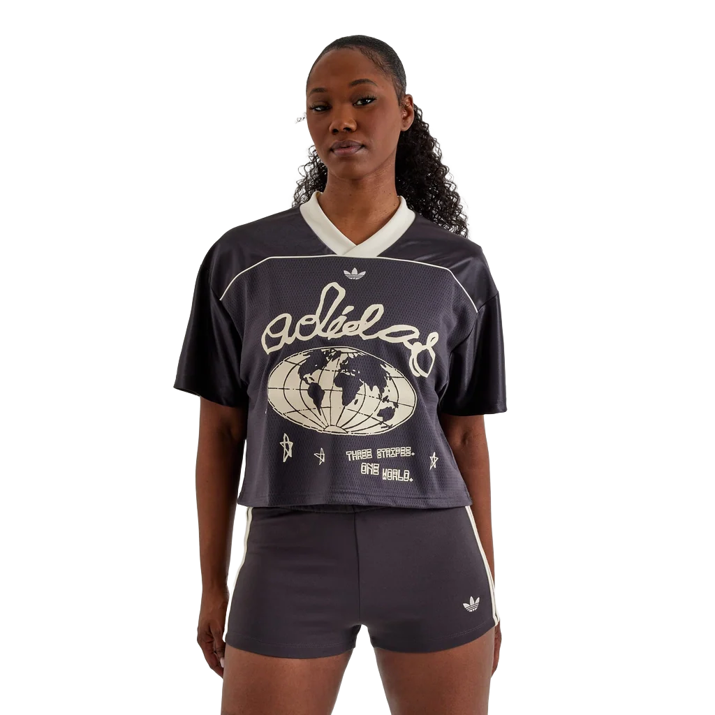 Adidas Women's Originals Cropped Soccer Jersey Apparel - Utility Black - Image 2