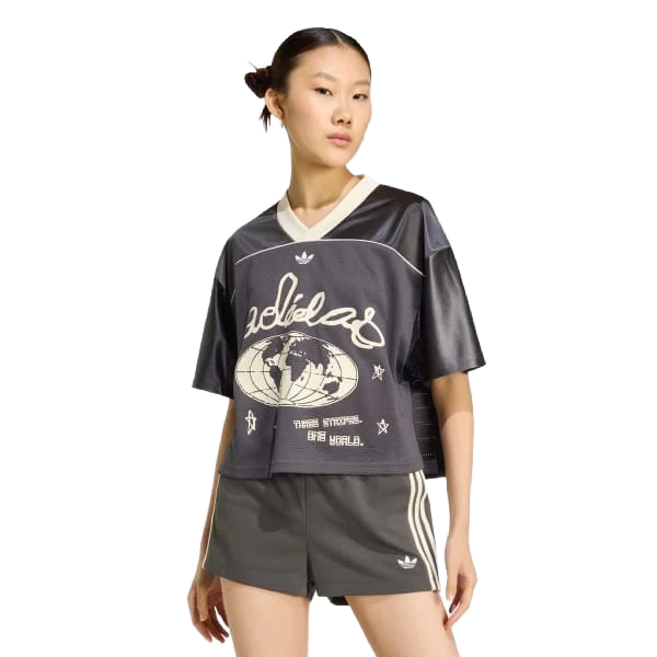 Adidas Women's Originals Cropped Soccer Jersey Apparel - Utility Black - Image 4