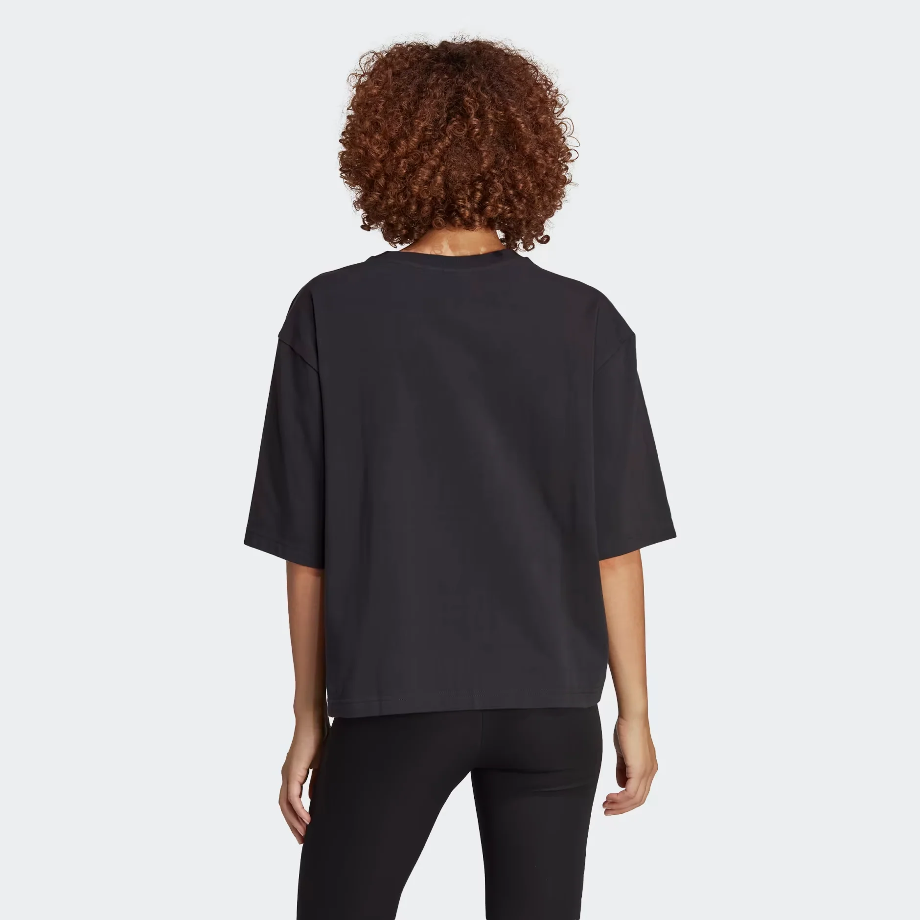 Adidas Women's Originals Houndstooth Trefoil Infill Tee - Black / White - Image 3