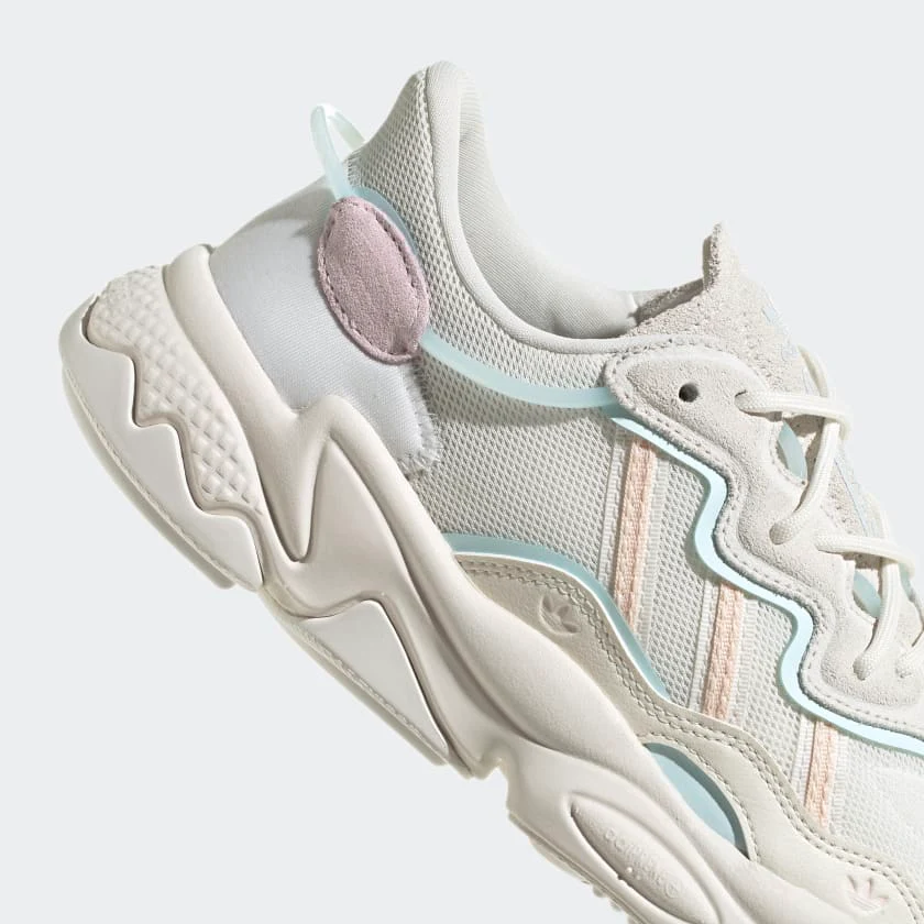 Adidas Women's Ozweego Shoes -  Cloud White / Bliss Orange / Almost Blue - Image 10