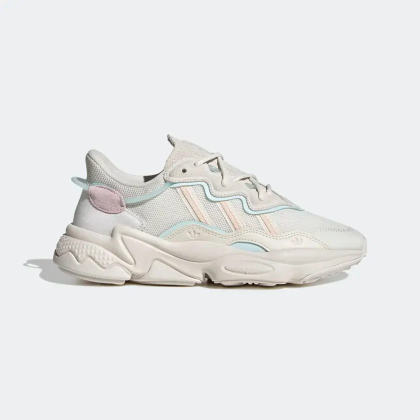 Adidas Women's Ozweego Shoes -  Cloud White / Bliss Orange / Almost Blue - Image 2