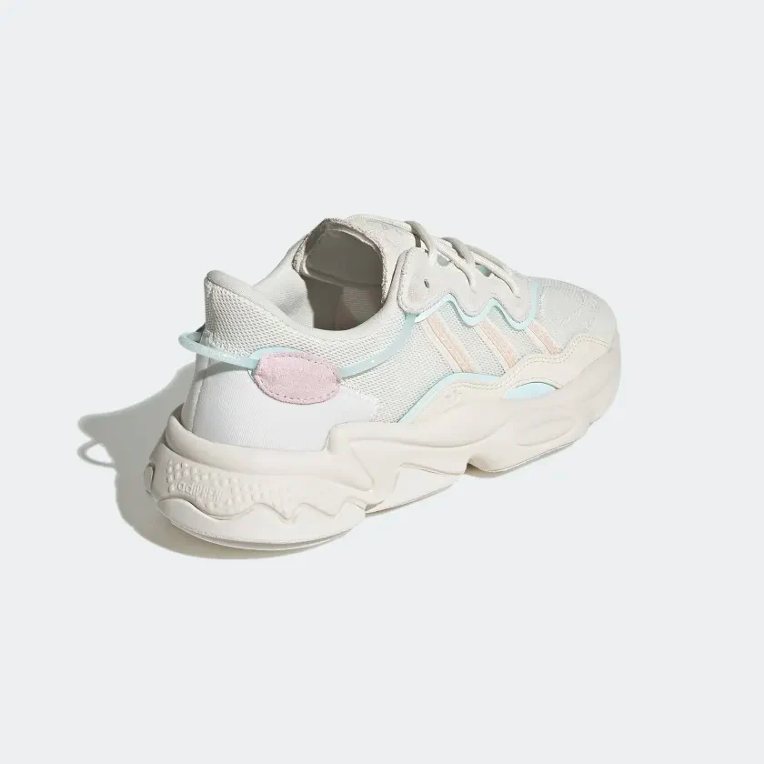 Adidas Women's Ozweego Shoes -  Cloud White / Bliss Orange / Almost Blue - Image 6
