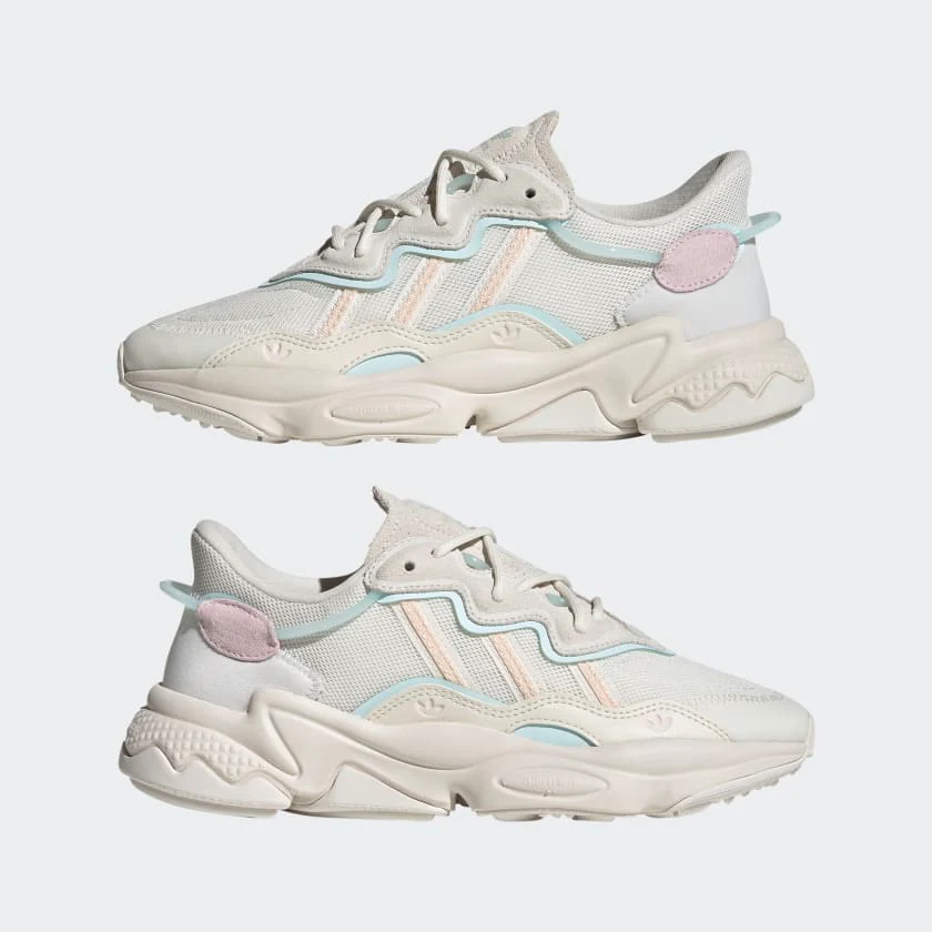 Adidas Women's Ozweego Shoes -  Cloud White / Bliss Orange / Almost Blue - Image 8