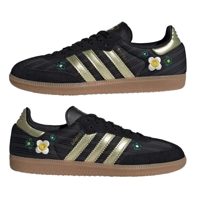 Adidas Women's Samba Og Liberty London Shoes - Core Black / Gold Metallic / Gum - Image 5