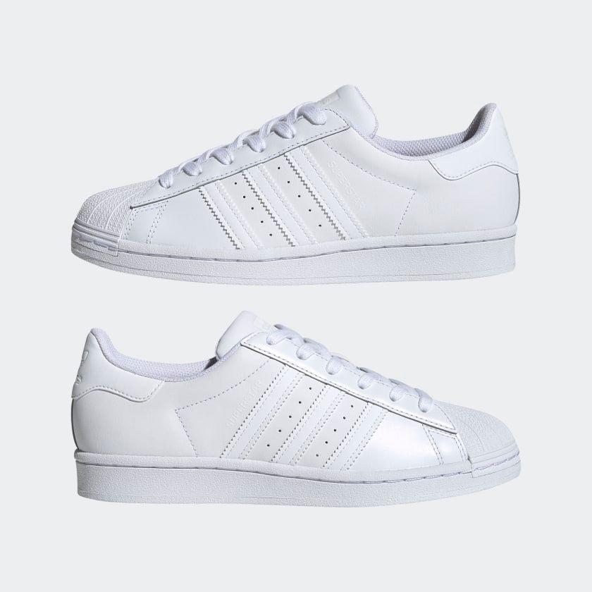 Adidas Women's Superstar Shoes - All White - Image 6