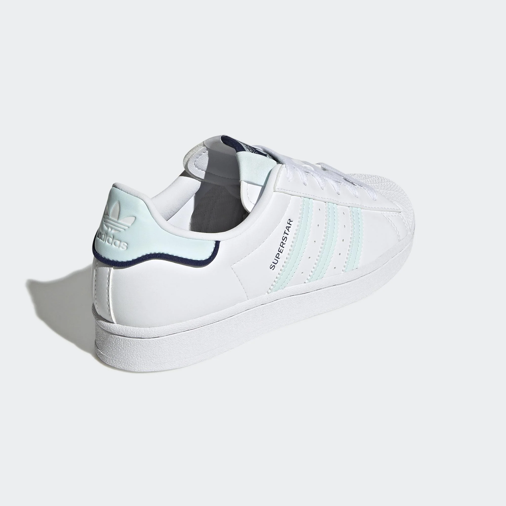 Adidas Women's Superstar Shoes - White / Almost Blue - Image 6