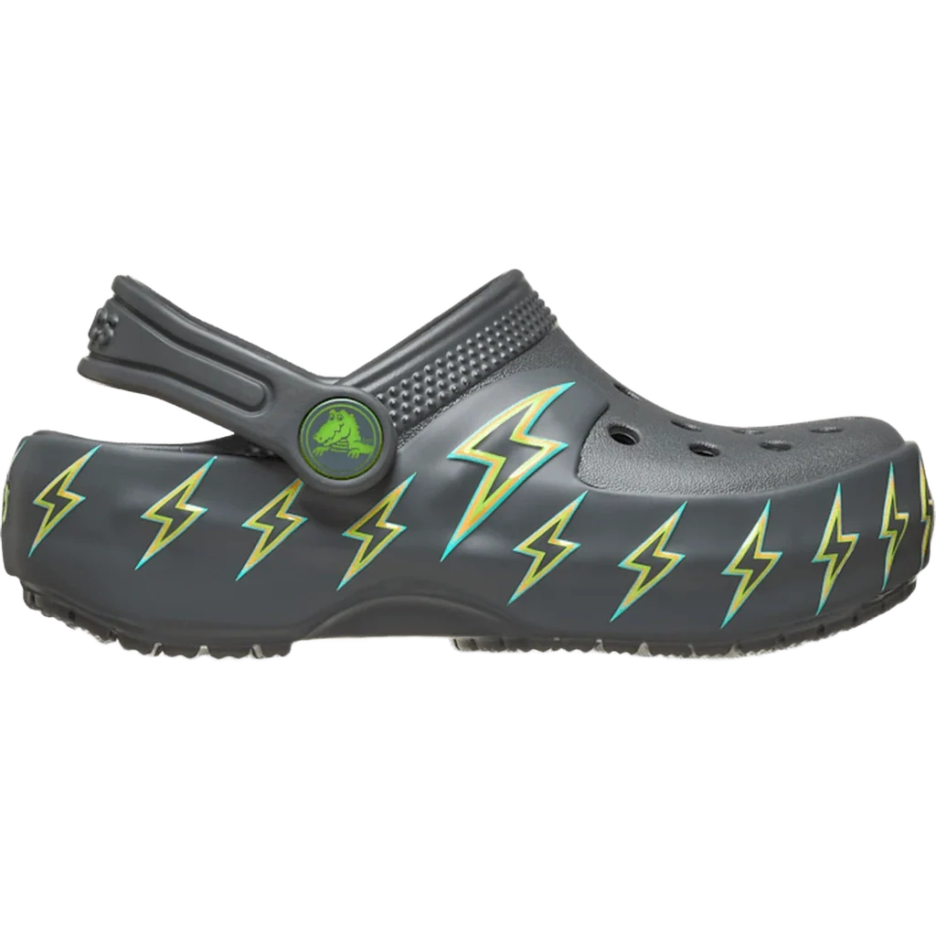 Crocs Kids' Classic Bolt Lights Clog Shoes - Carbon / Grey