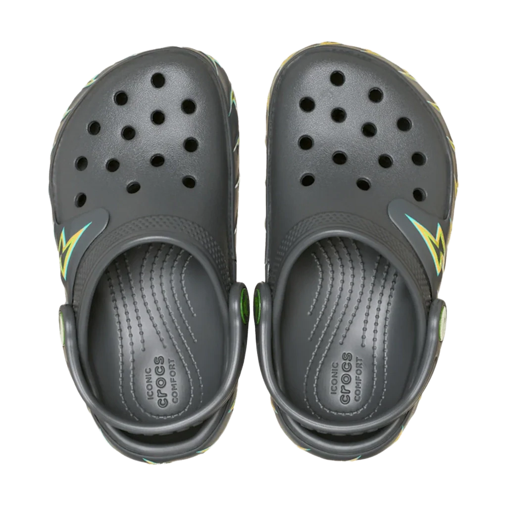 Crocs Kids' Classic Bolt Lights Clog Shoes - Carbon / Grey - Image 2