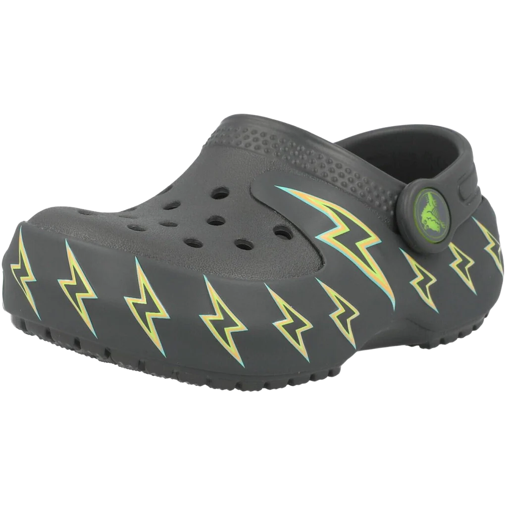 Crocs Kids' Classic Bolt Lights Clog Shoes - Carbon / Grey - Image 3