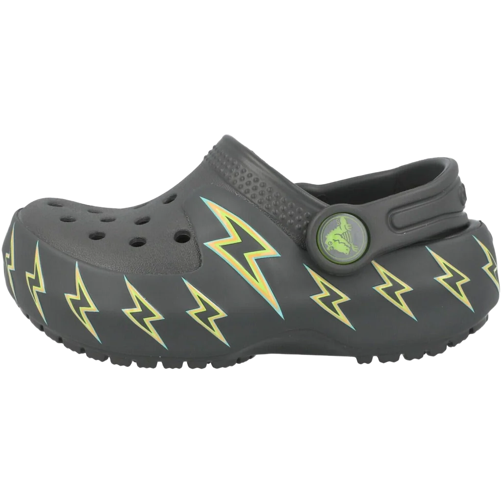 Crocs Kids' Classic Bolt Lights Clog Shoes - Carbon / Grey - Image 4