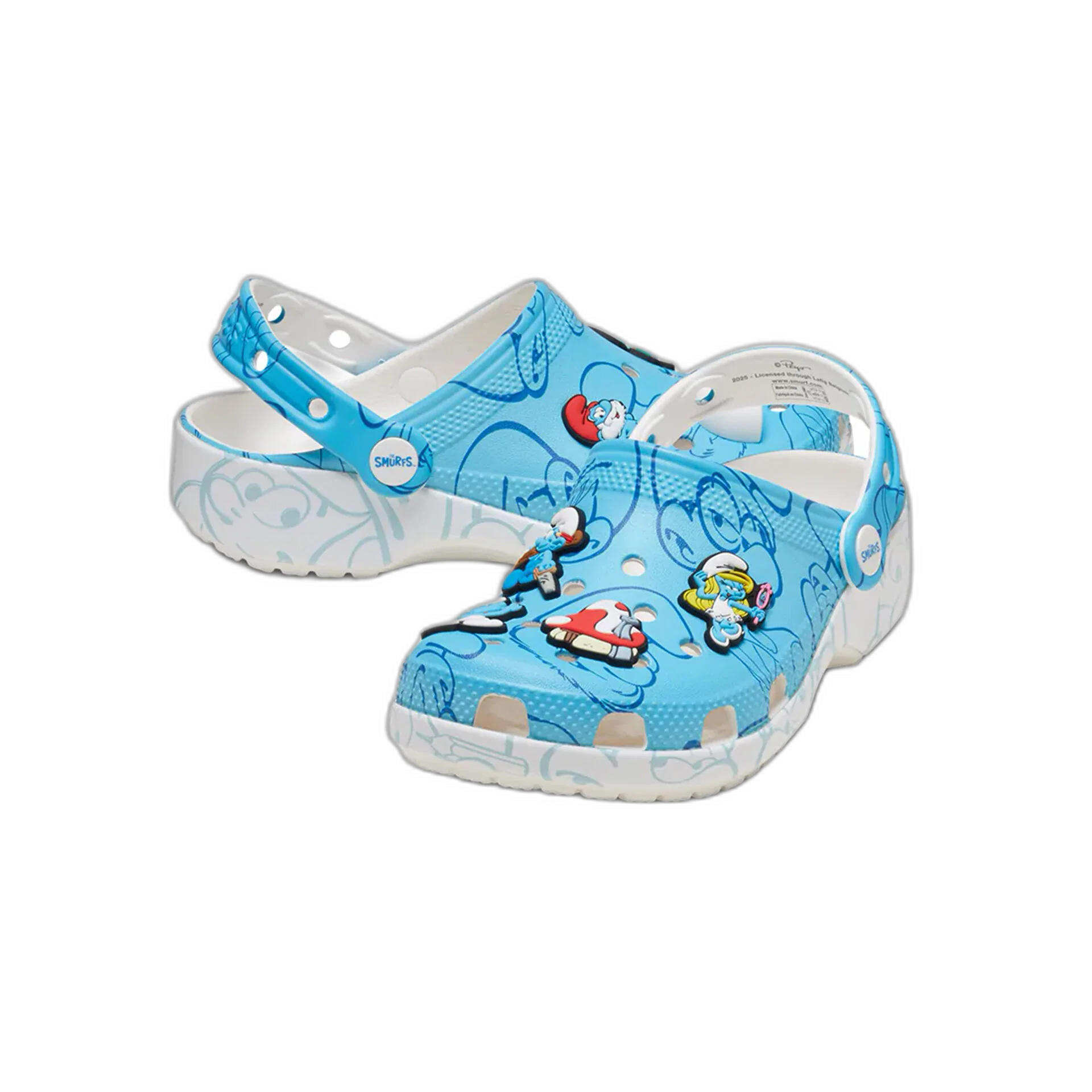 Crocs Kids' Smurfs Classic Clog Shoes - Multi - Image 4