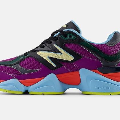 New Balance Men's 9060 Shoes - Purple Fuchsia / Blast Red / Washed Amber - Image 3