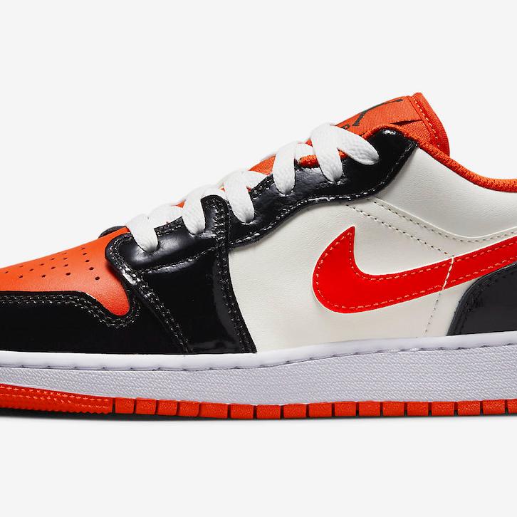 Nike Kids' Air Jordan 1 Low GS Shoes - Team Orange / Black / Sail - Image 3