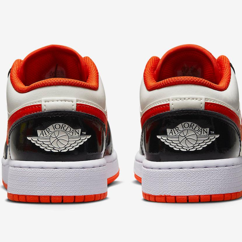 Nike Kids' Air Jordan 1 Low GS Shoes - Team Orange / Black / Sail - Image 6
