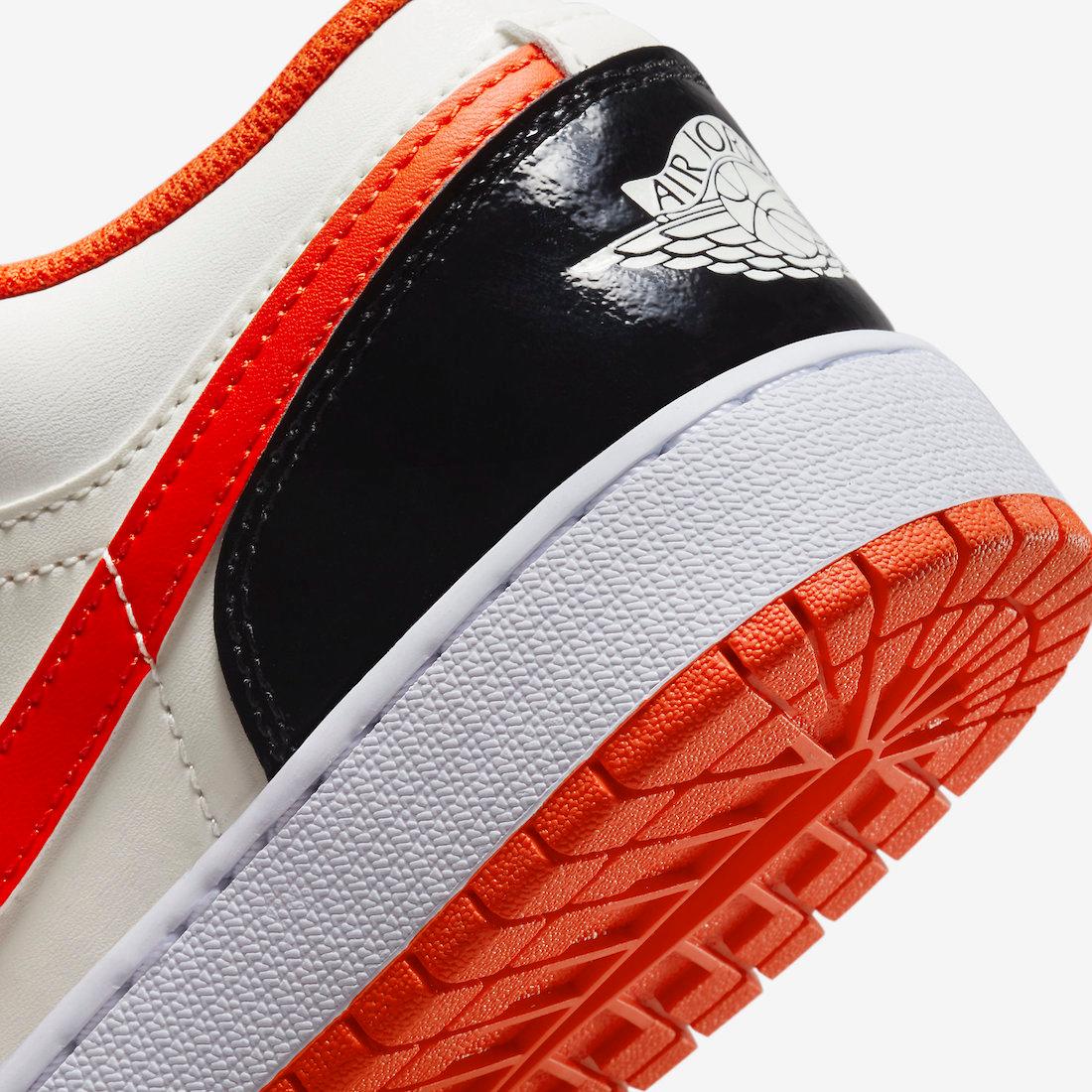 Nike Kids' Air Jordan 1 Low GS Shoes - Team Orange / Black / Sail - Image 9