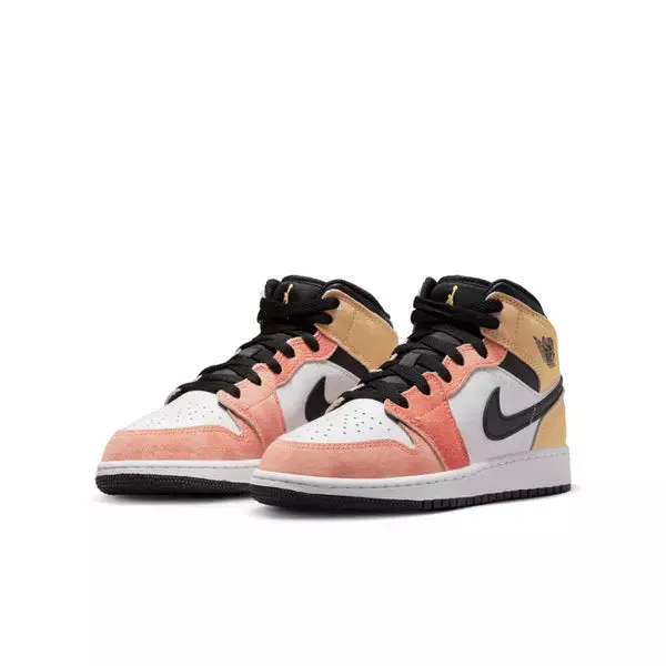 Nike Kids' Air Jordan 1 Mid SE Shoes - Magic Ember / White / Black / Sundial - Image 2