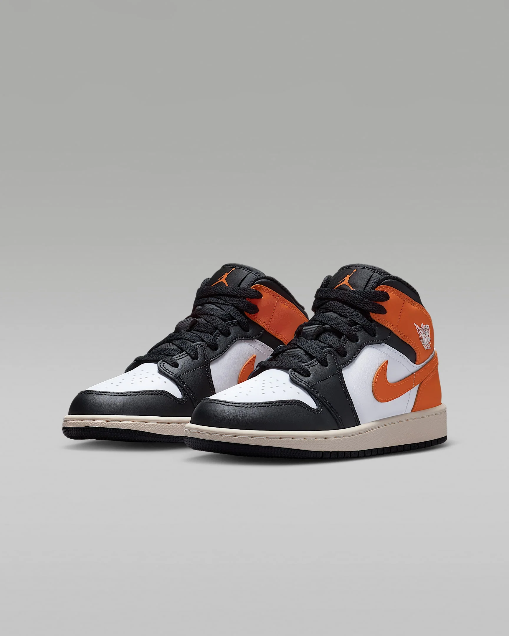 Nike Kids' Air Jordan 1 Mid Shoes - Starfish / White / Sail / Black - Image 2