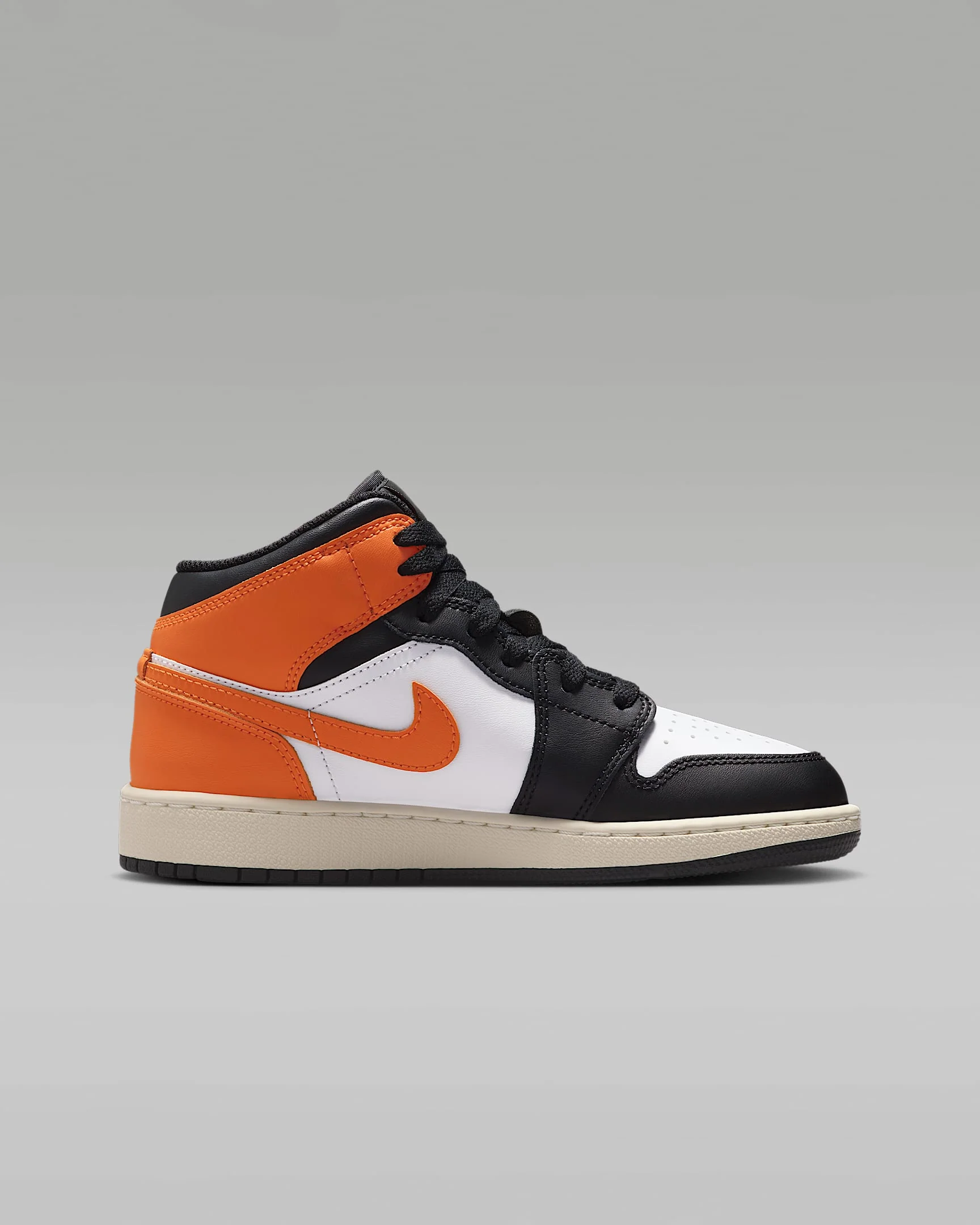 Nike Kids' Air Jordan 1 Mid Shoes - Starfish / White / Sail / Black - Image 7