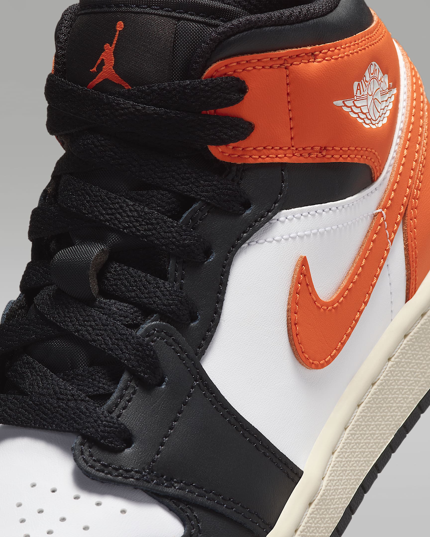 Nike Kids' Air Jordan 1 Mid Shoes - Starfish / White / Sail / Black - Image 8