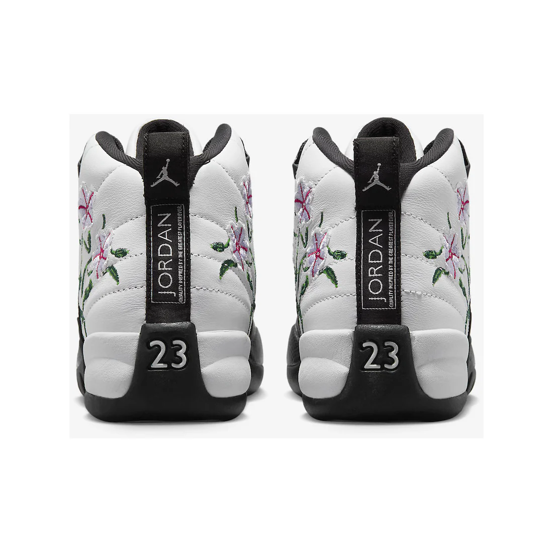 Nike Kids' Air Jordan 12 Retro GS Shoes - White / Black / Vivid Green / Lavender Mist - Image 6