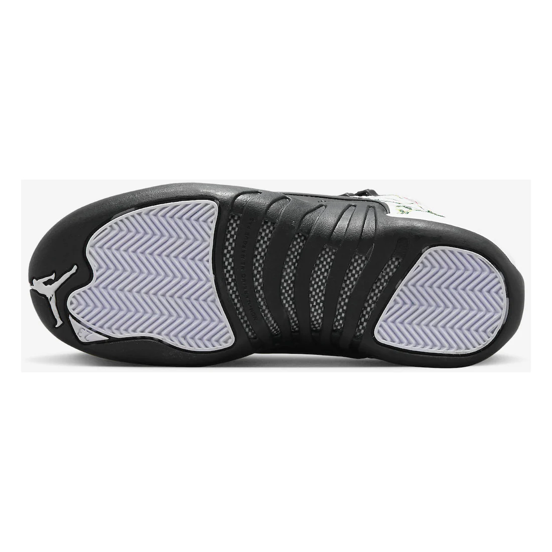 Nike Kids' Air Jordan 12 Retro GS Shoes - White / Black / Vivid Green / Lavender Mist - Image 7
