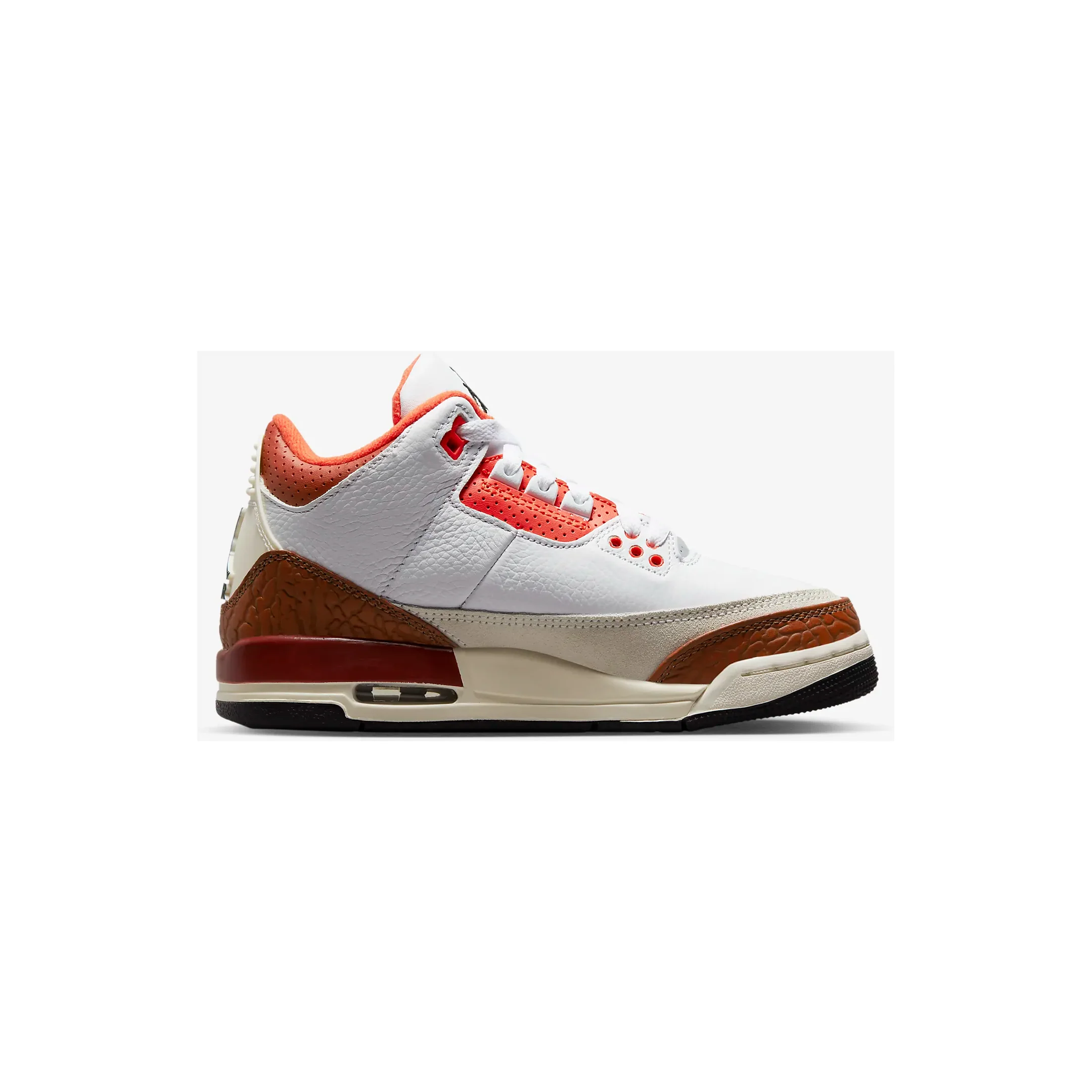 Nike Kids' Air Jordan 3 Retro SE Shoes - White / Mars Stone / Team Orange / Black - Image 4