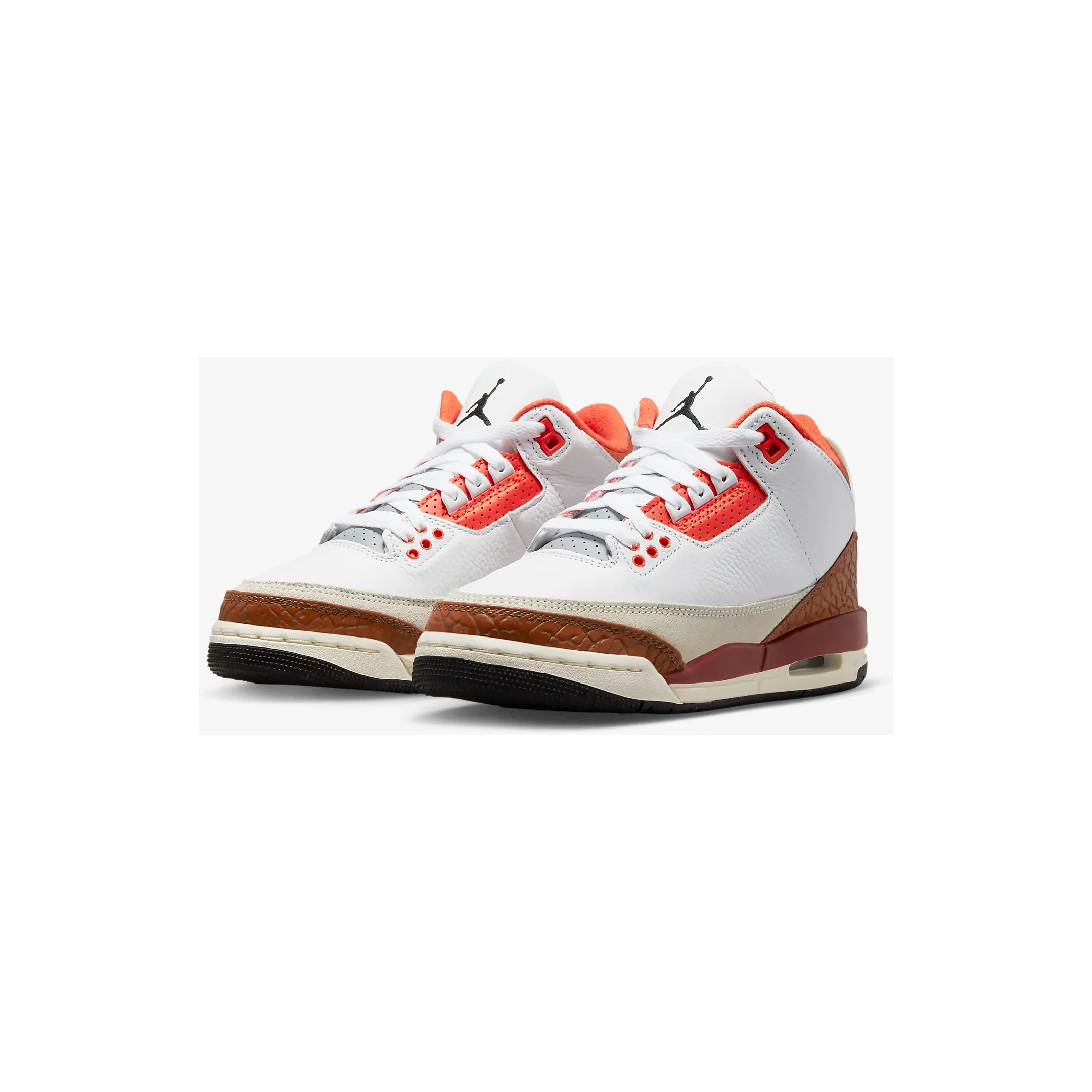 Nike Kids' Air Jordan 3 Retro SE Shoes - White / Mars Stone / Team Orange / Black - Image 6