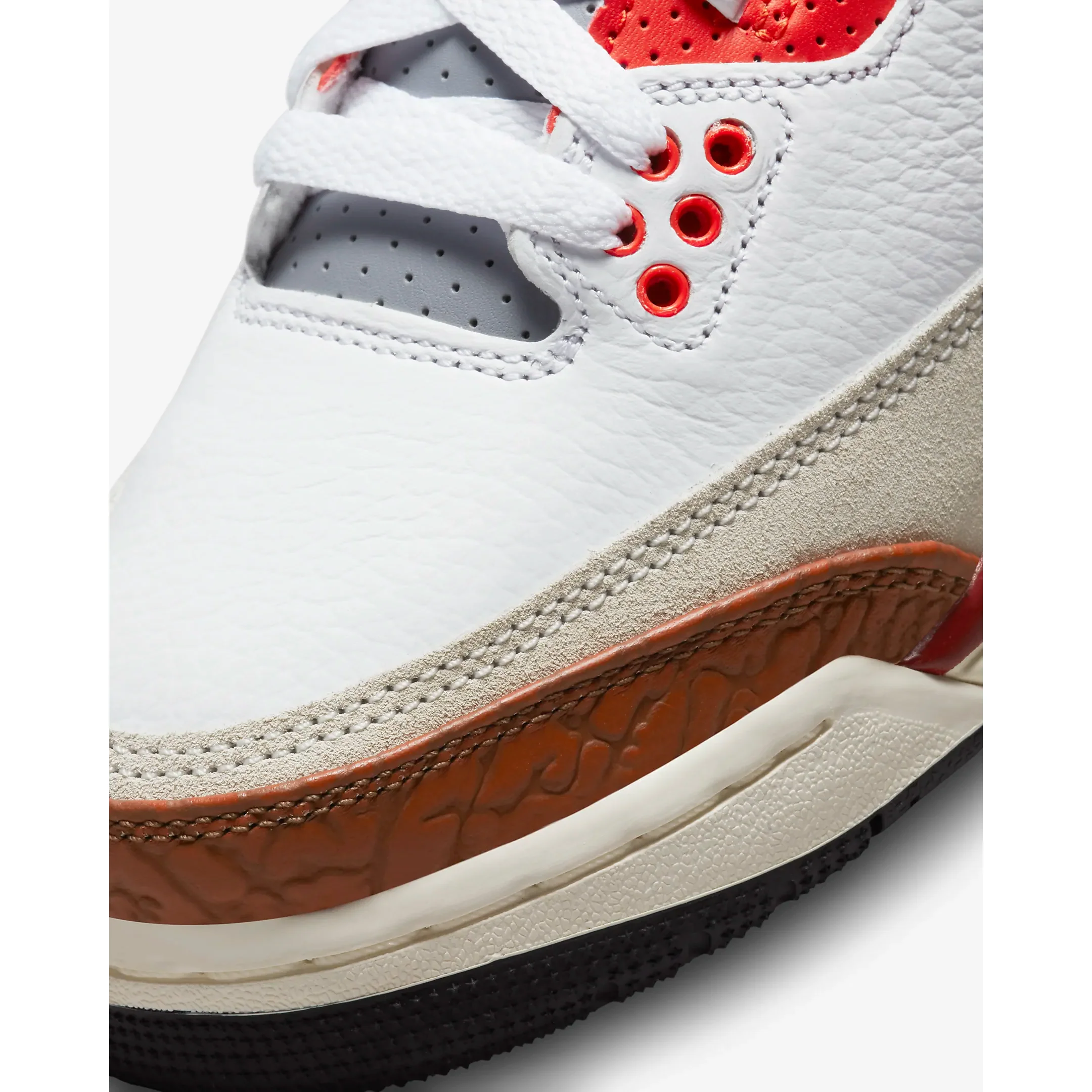 Nike Kids' Air Jordan 3 Retro SE Shoes - White / Mars Stone / Team Orange / Black - Image 8