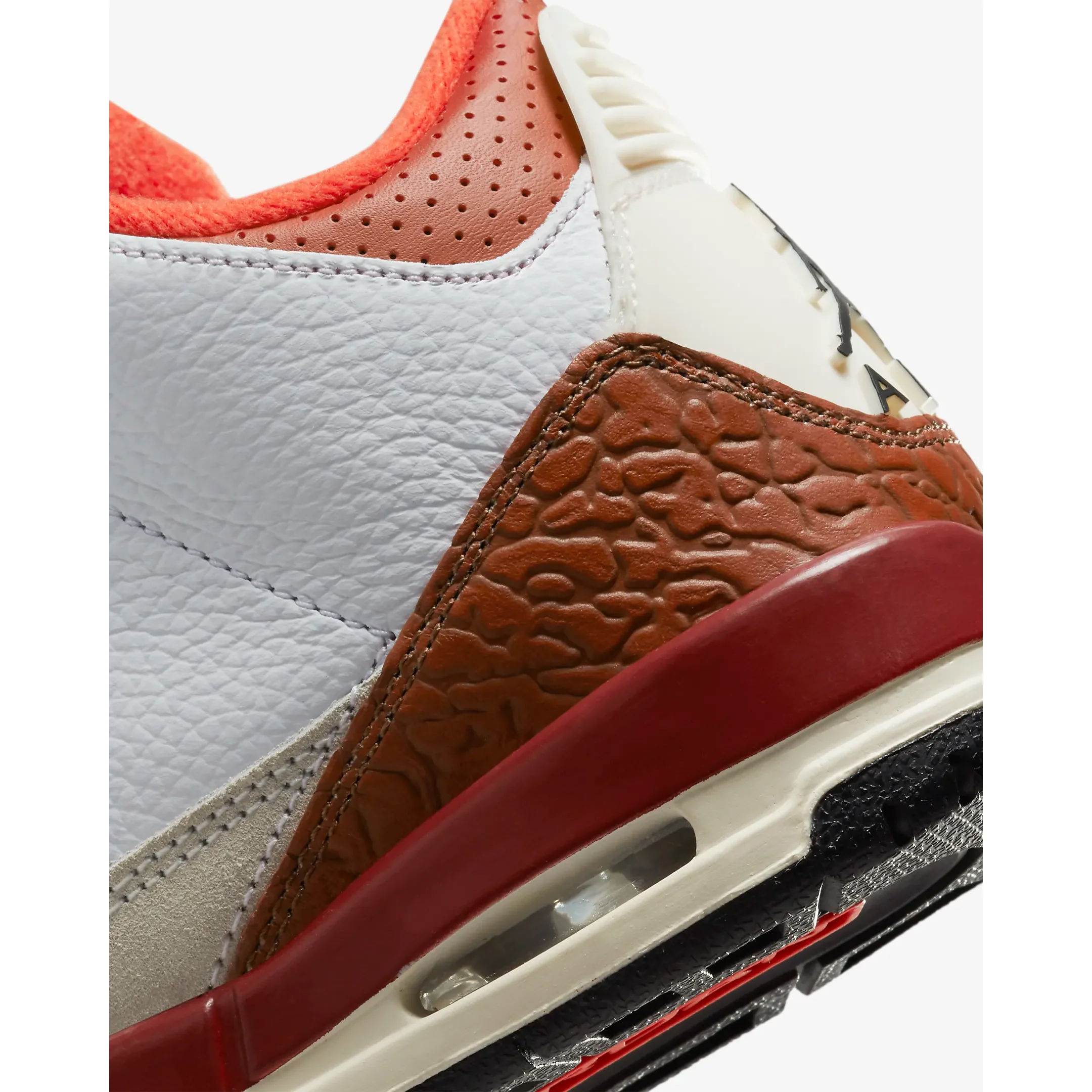 Nike Kids' Air Jordan 3 Retro SE Shoes - White / Mars Stone / Team Orange / Black - Image 9