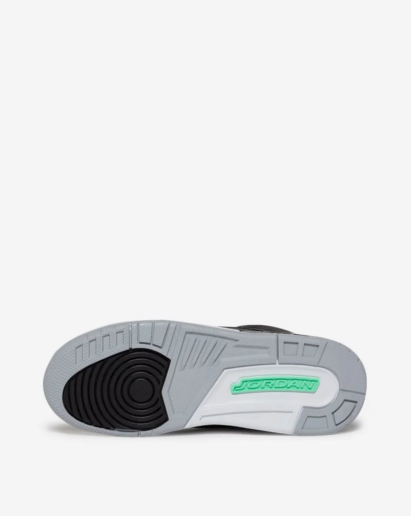Nike Kids' Air Jordan 3 Retro Shoes - Black / Green Glow / Wolf Grey / White - Image 7