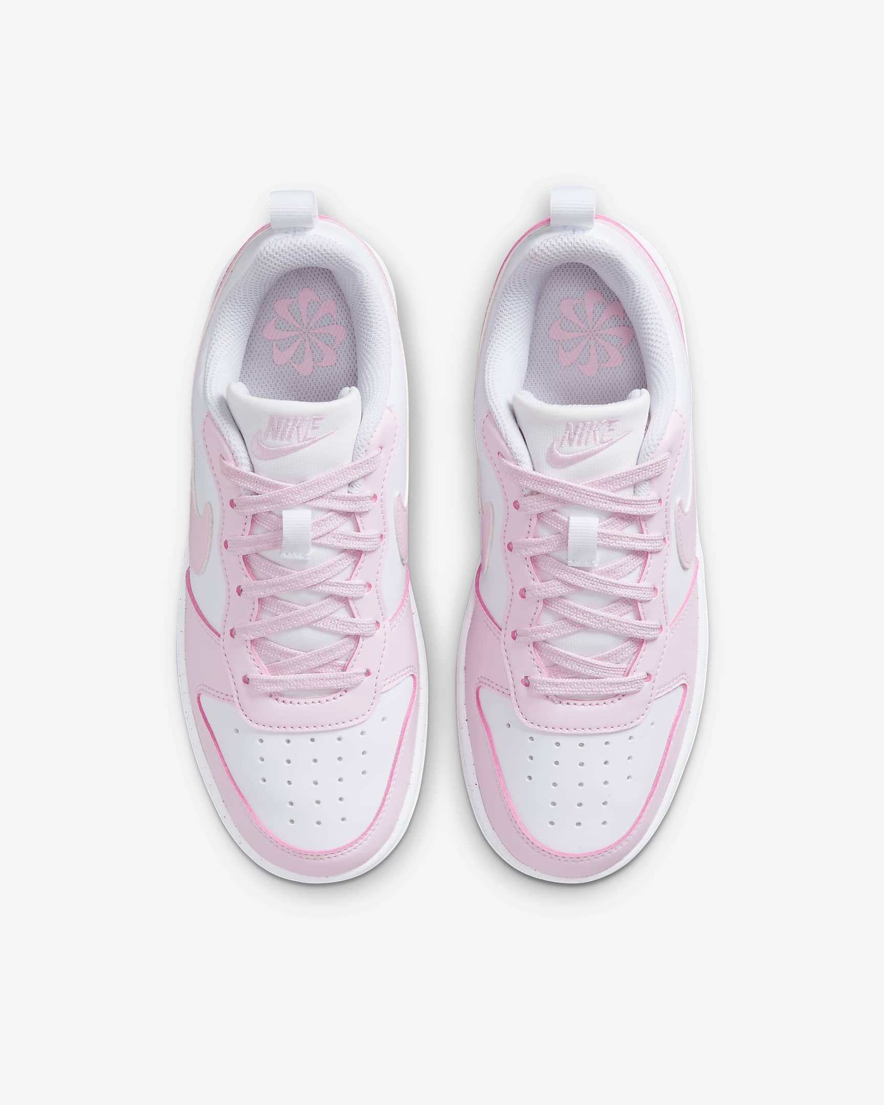 Nike Kids' Court Borough Low Recraft Shoes - Pink Foam / White - Image 8