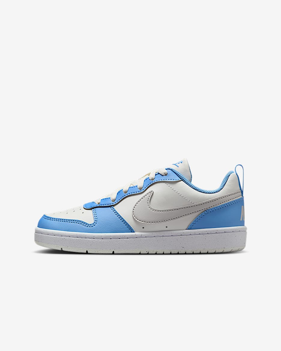 Nike Kids' Court Borough Low Recraft Shoes - Summit White / Cobalt Pulse / White / Vast Grey - Image 4