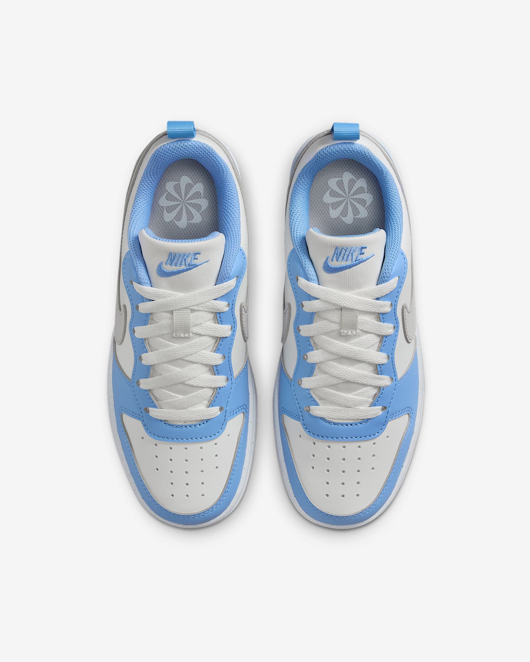 Nike Kids' Court Borough Low Recraft Shoes - Summit White / Cobalt Pulse / White / Vast Grey - Image 6