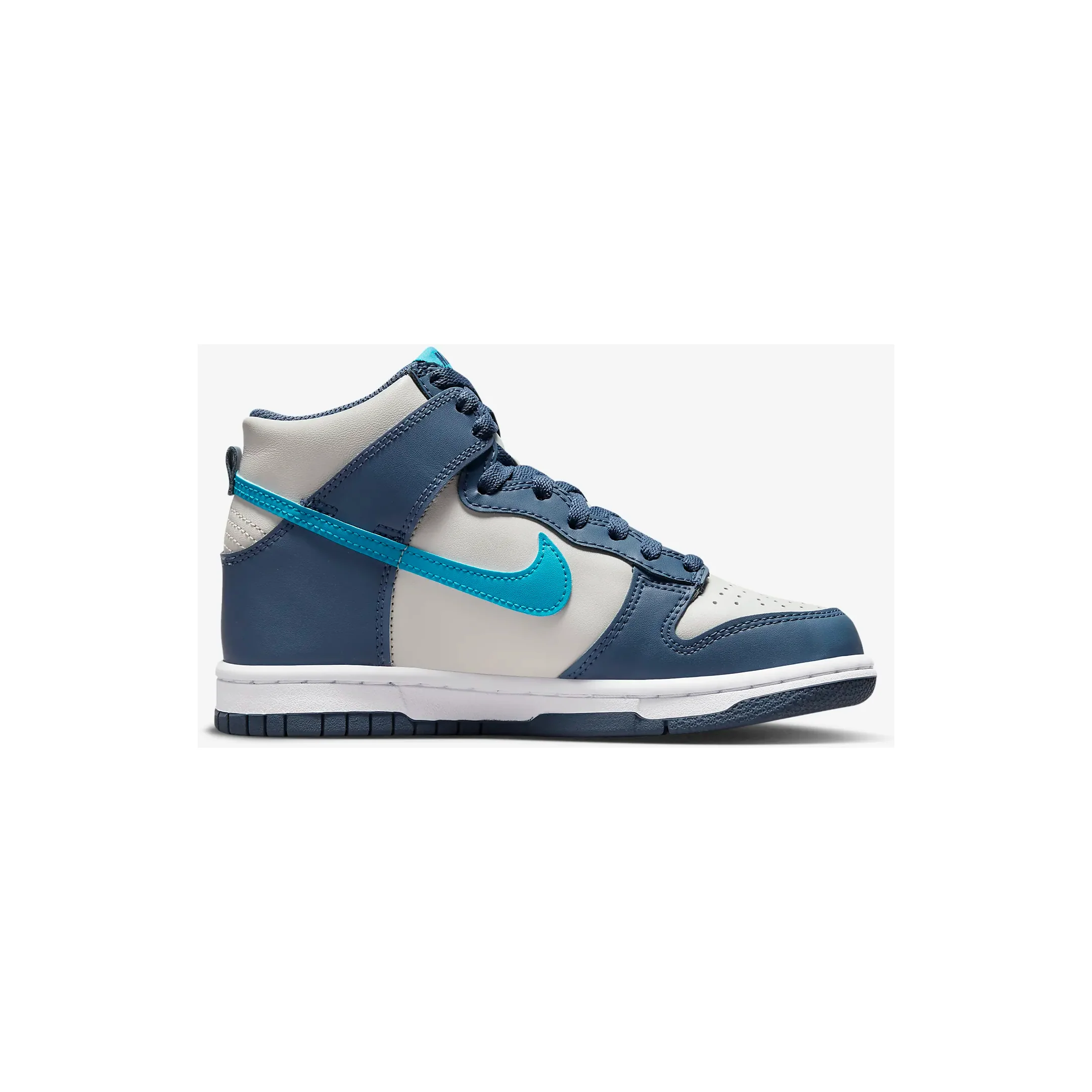 Nike Kids' Dunk High Shoes - Light Bone / Diffused Blue / White / Blue Lightning - Image 4