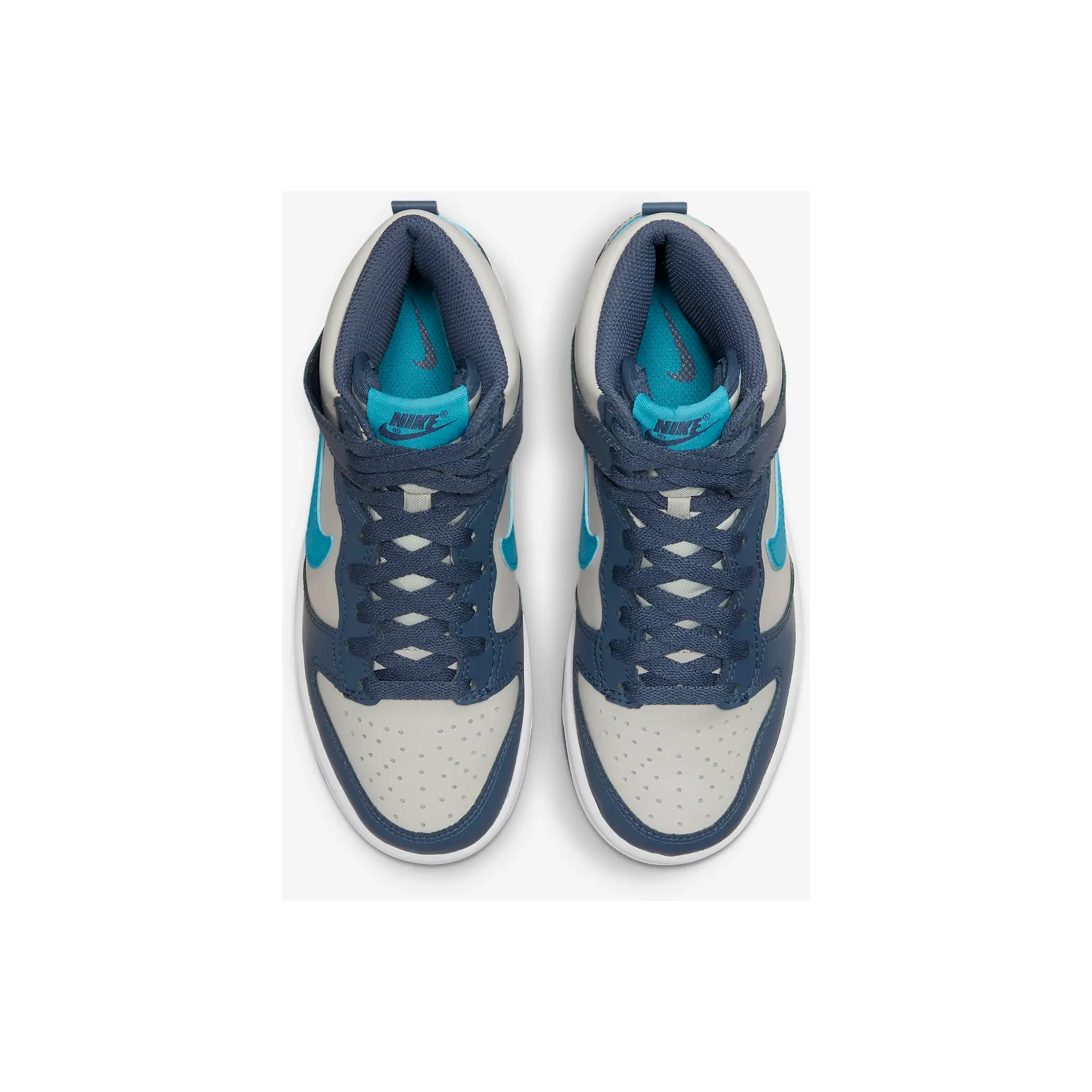 Nike Kids' Dunk High Shoes - Light Bone / Diffused Blue / White / Blue Lightning - Image 5