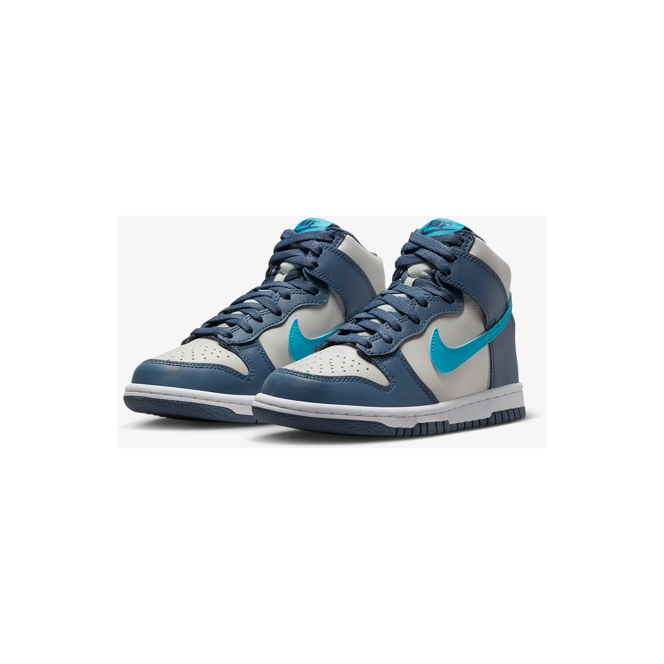 Nike Kids' Dunk High Shoes - Light Bone / Diffused Blue / White / Blue Lightning - Image 6