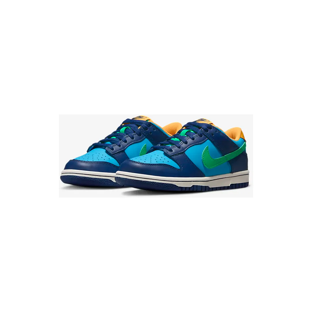 Nike Kids' Dunk Low Shoes - Baltic Blue / Deep Royal / Laser Orange / Electric Algae - Image 6