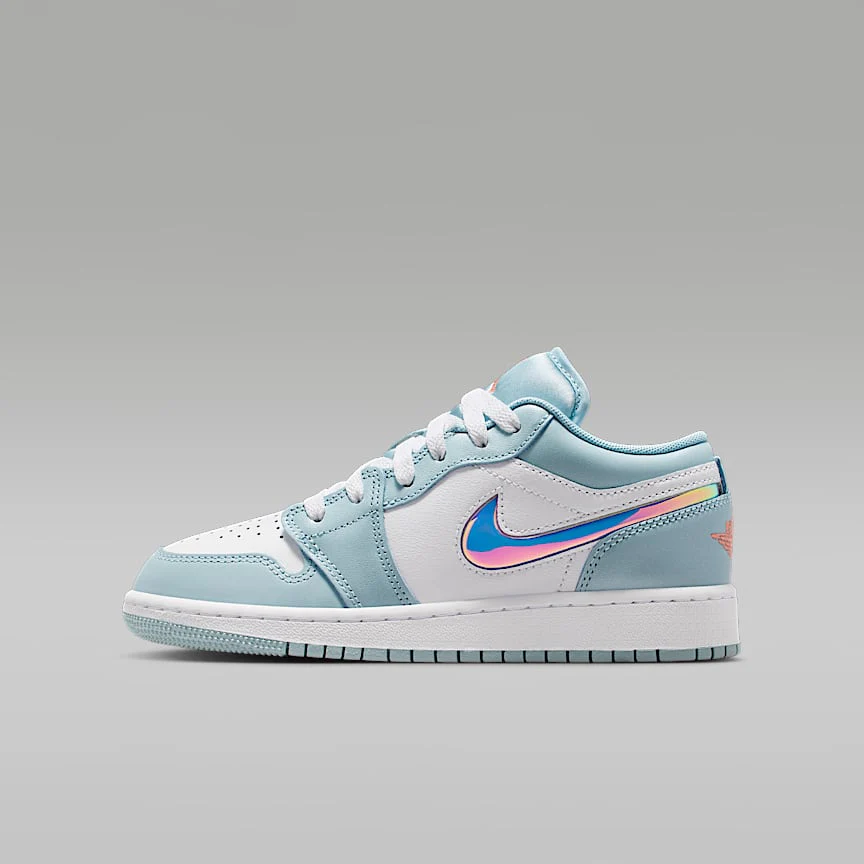 Nike Kids' Jordan 1 Low Alt Shoes - Ocean Bliss / White / Atomic Pink - Image 3