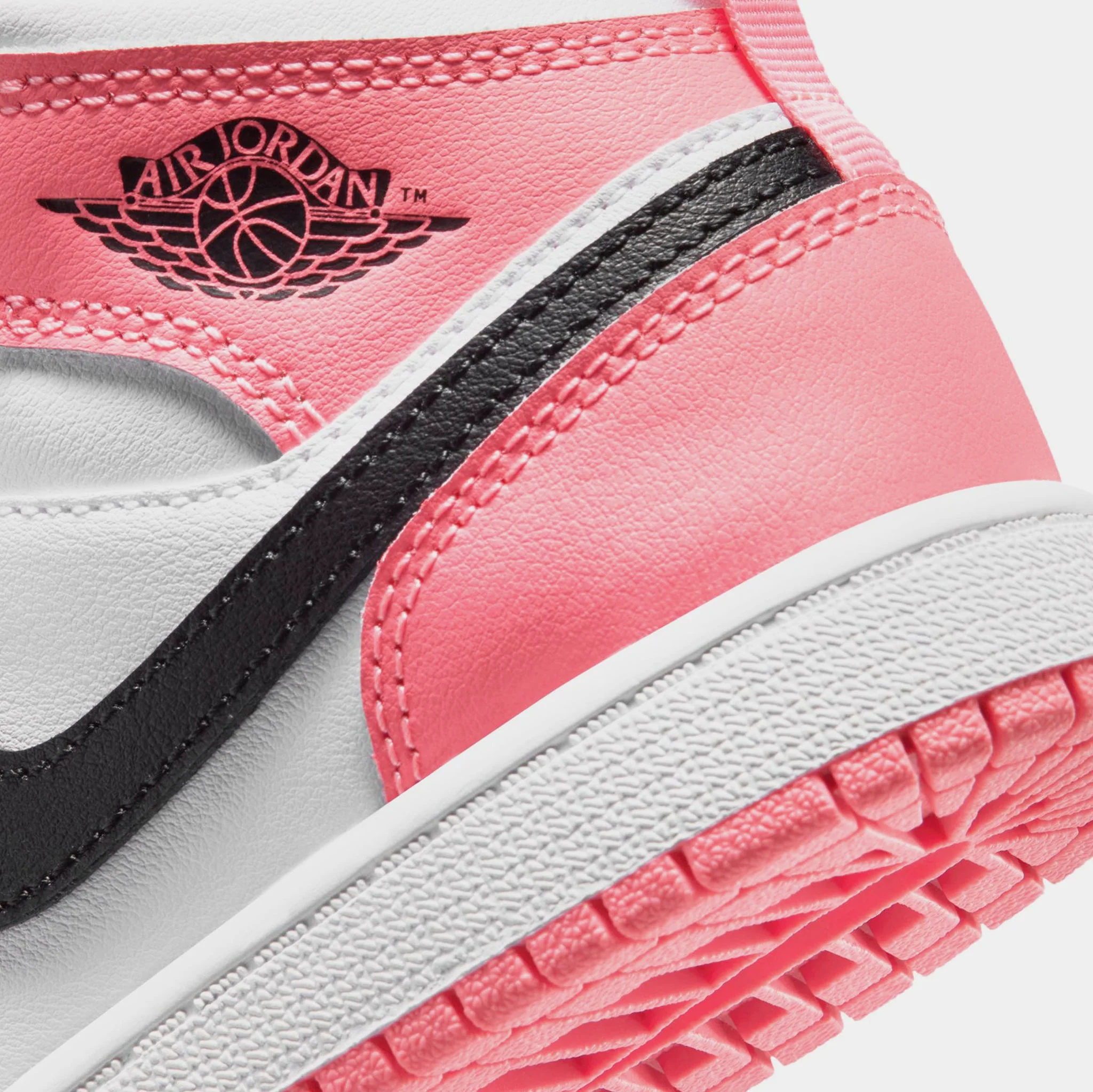 Nike Kids' Jordan 1 Mid Pink Gaze Shoes - Pink Gaze / Pearl Pink / White - Image 6