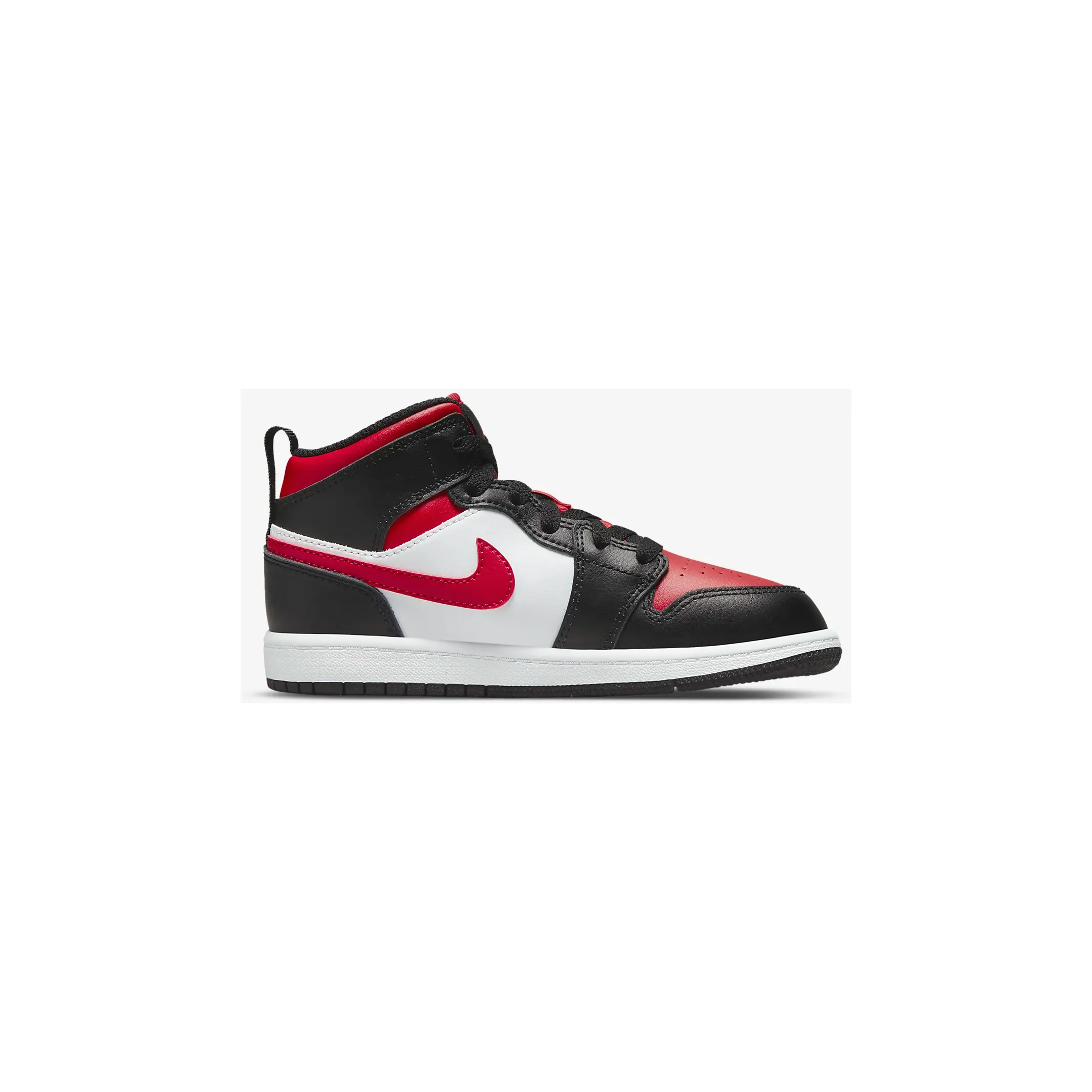 Nike Kids' Jordan 1 Mid PS Shoes - Black / White / Fire Red - Image 4