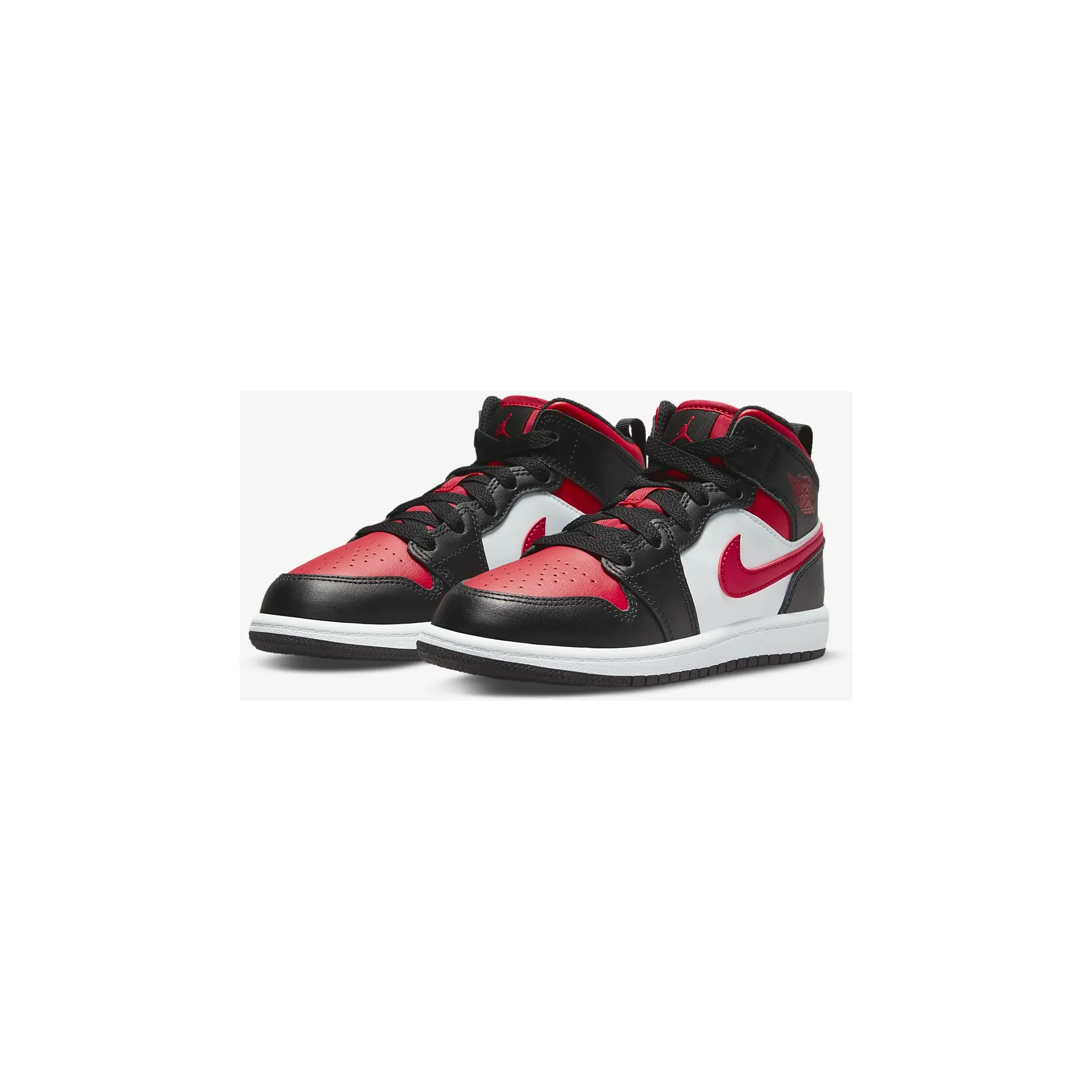 Nike Kids' Jordan 1 Mid PS Shoes - Black / White / Fire Red - Image 6