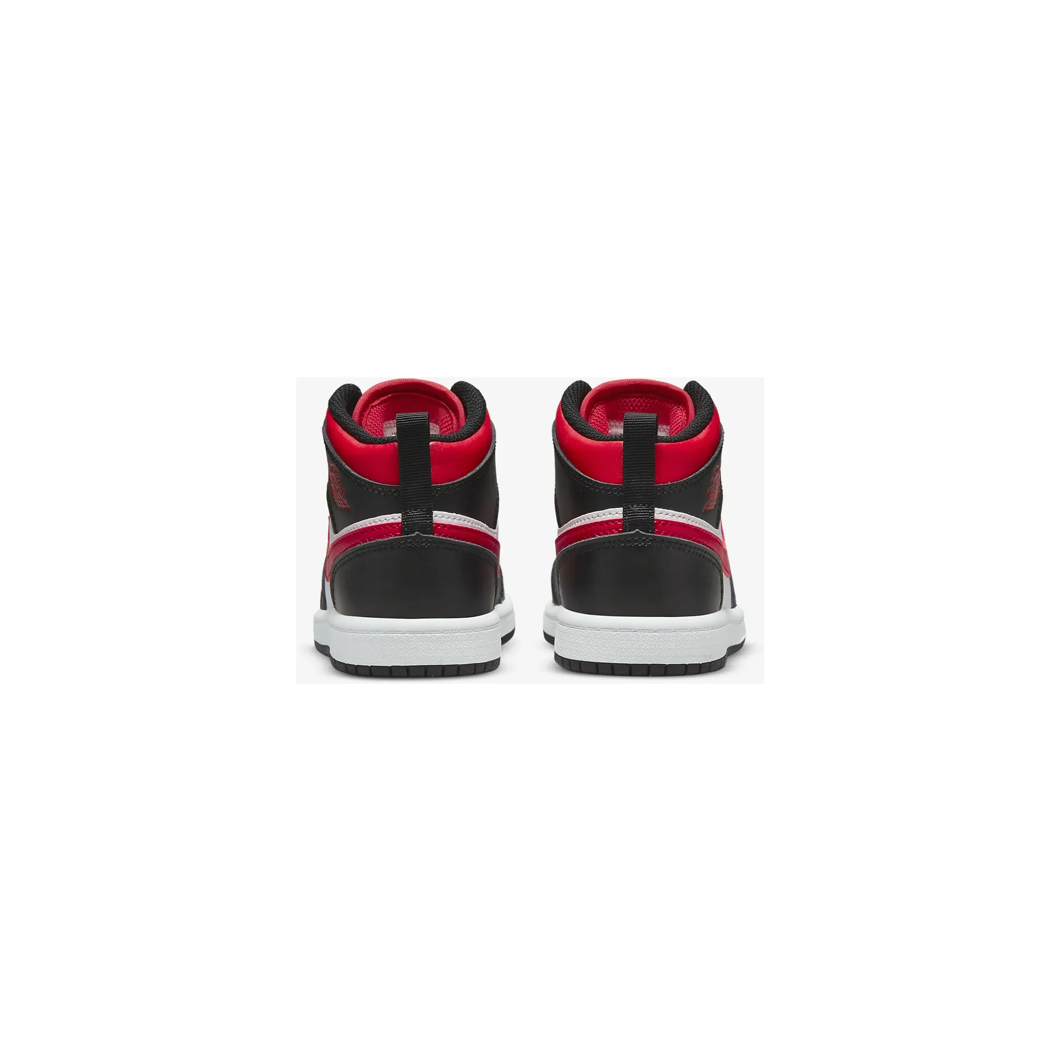 Nike Kids' Jordan 1 Mid PS Shoes - Black / White / Fire Red - Image 7