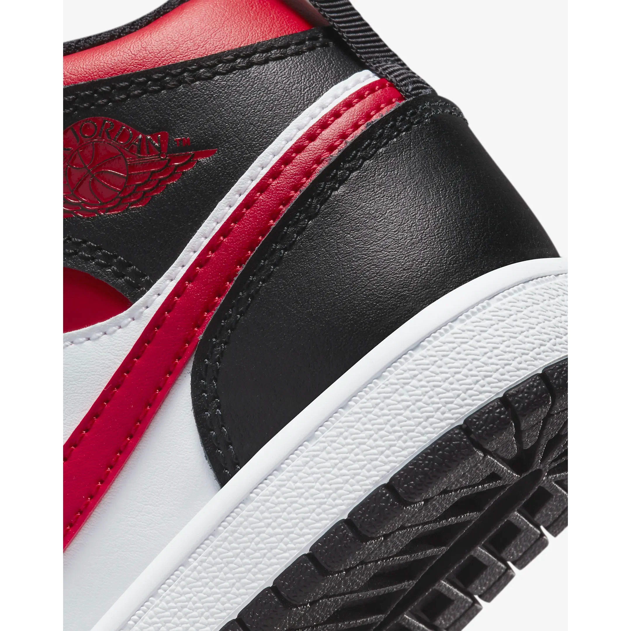 Nike Kids' Jordan 1 Mid PS Shoes - Black / White / Fire Red - Image 9