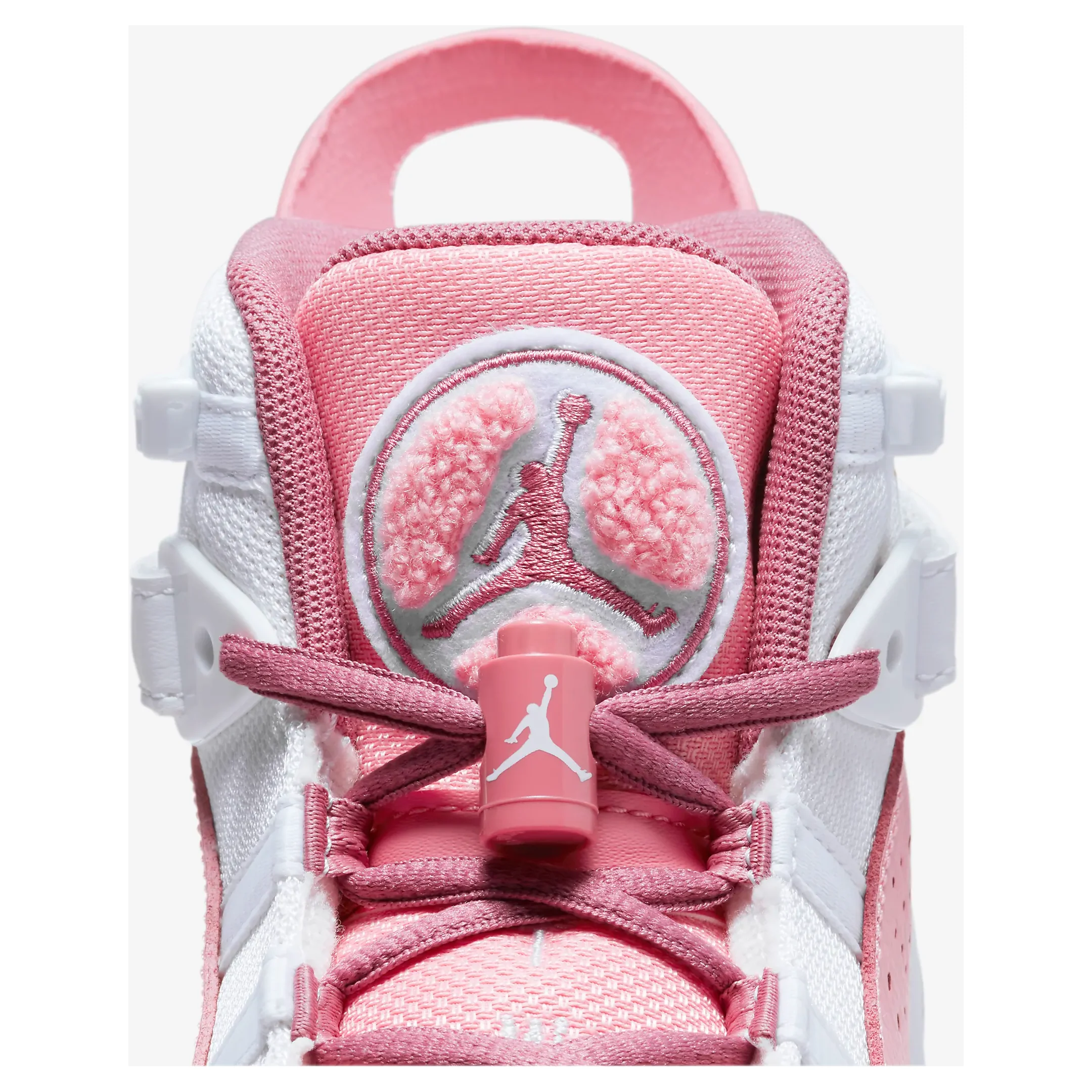 Kids' Jordan 6 Rings Shoes - Coral Chalk / White / Desert Berry - Image 10