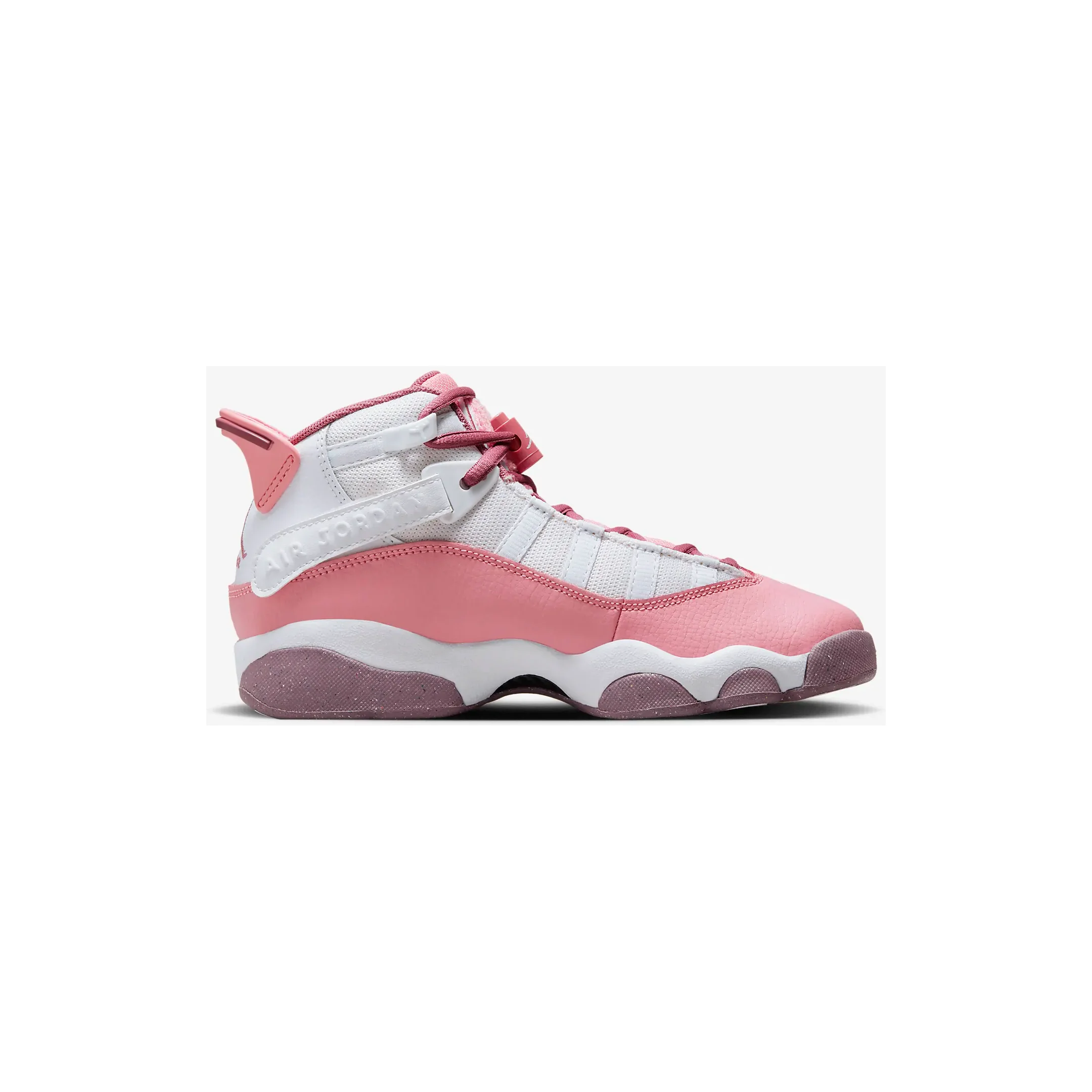 Kids' Jordan 6 Rings Shoes - Coral Chalk / White / Desert Berry - Image 4