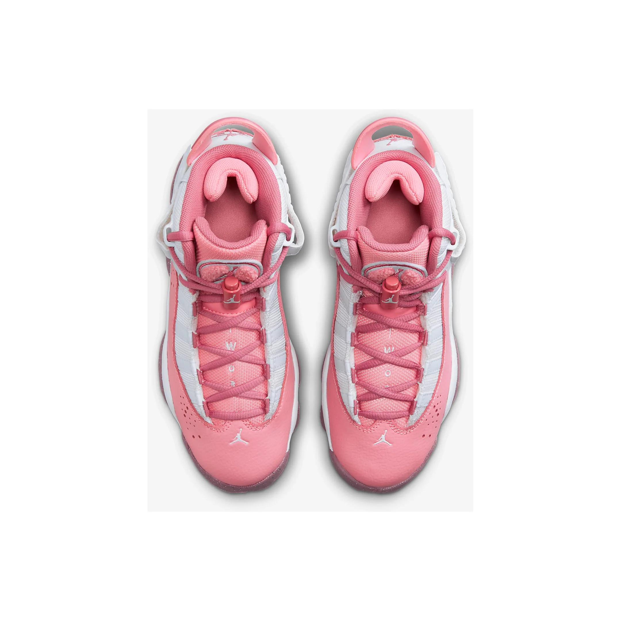 Kids' Jordan 6 Rings Shoes - Coral Chalk / White / Desert Berry - Image 5