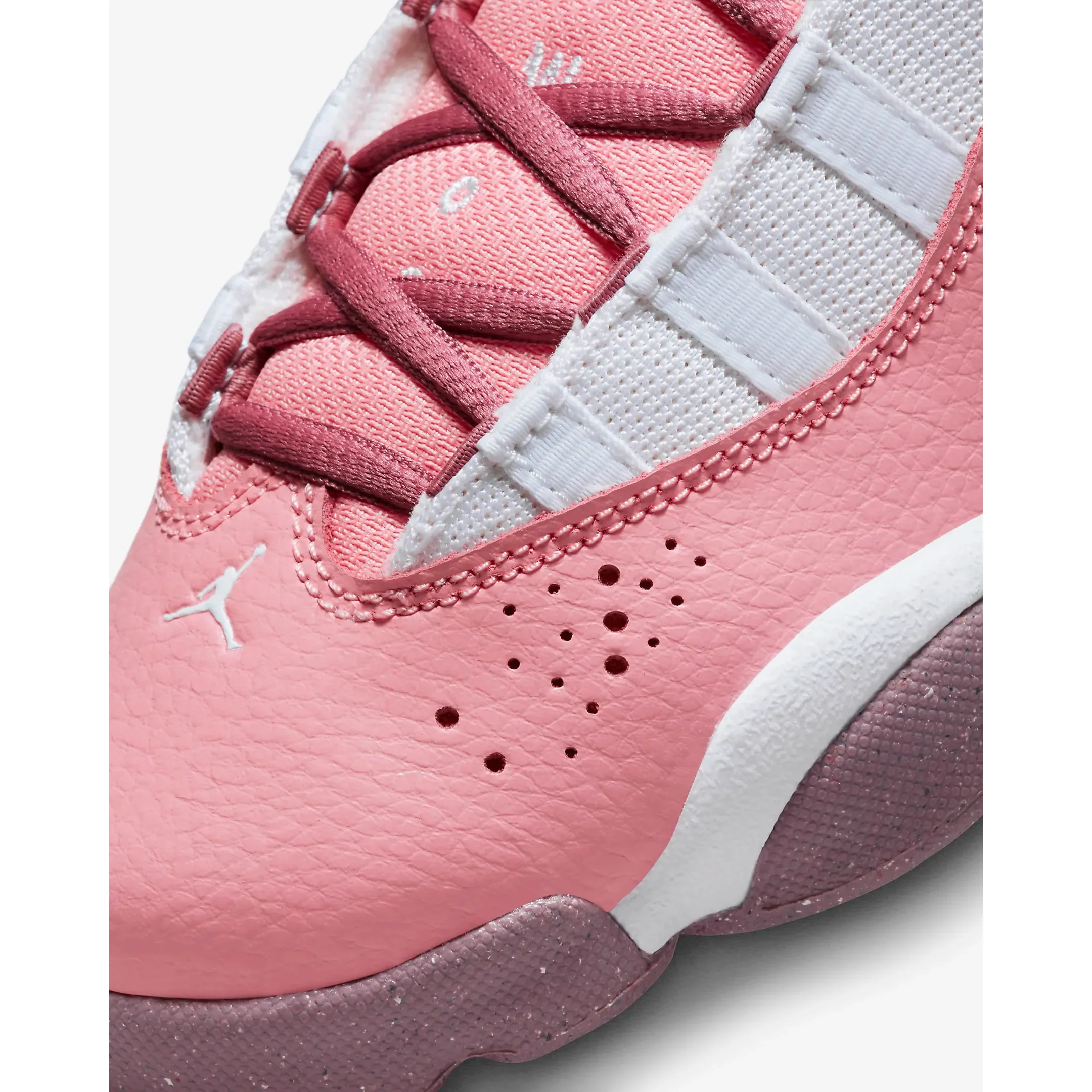 Kids' Jordan 6 Rings Shoes - Coral Chalk / White / Desert Berry - Image 8