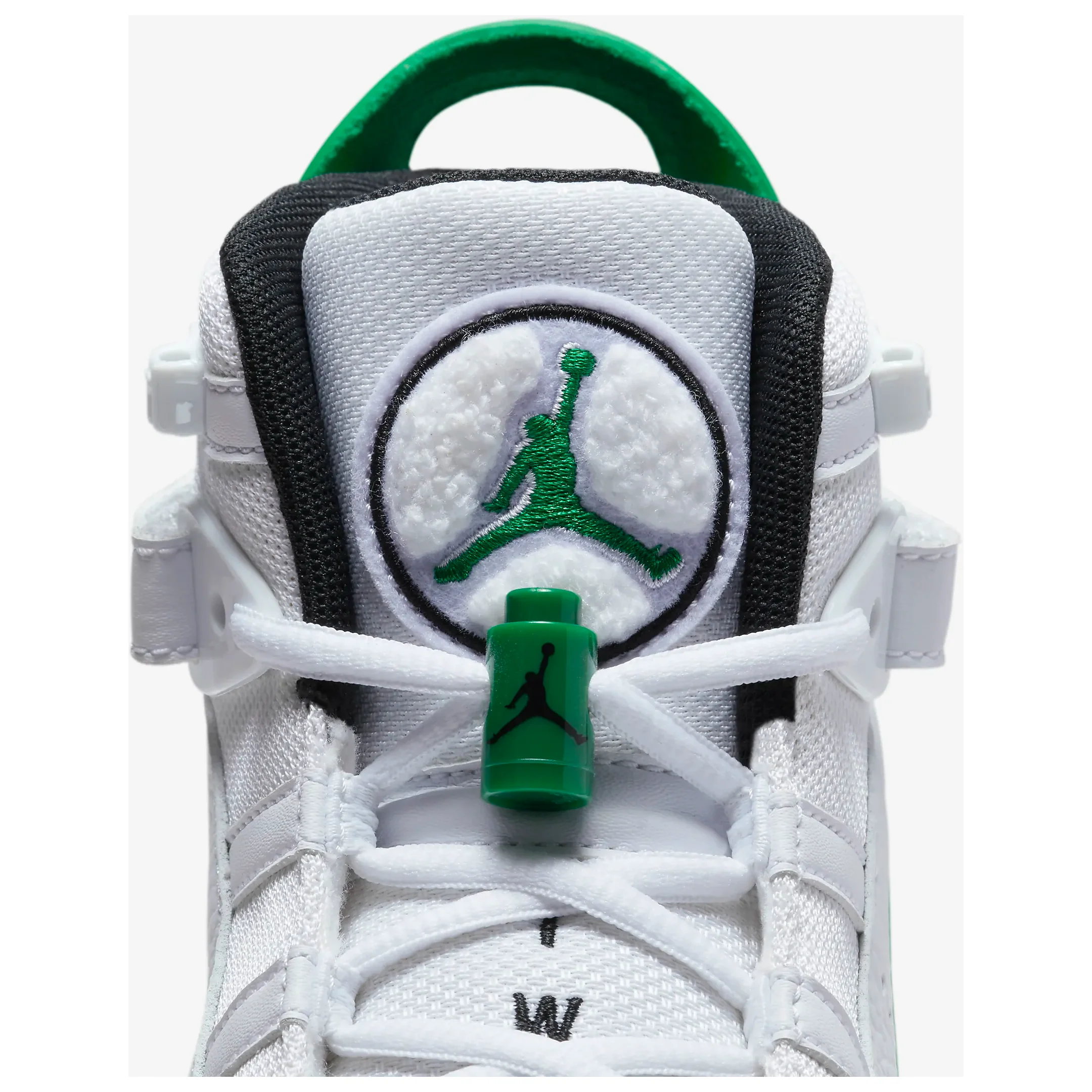 Kids' Jordan 6 Rings Shoes - White / Black / Lucky Green - Image 10