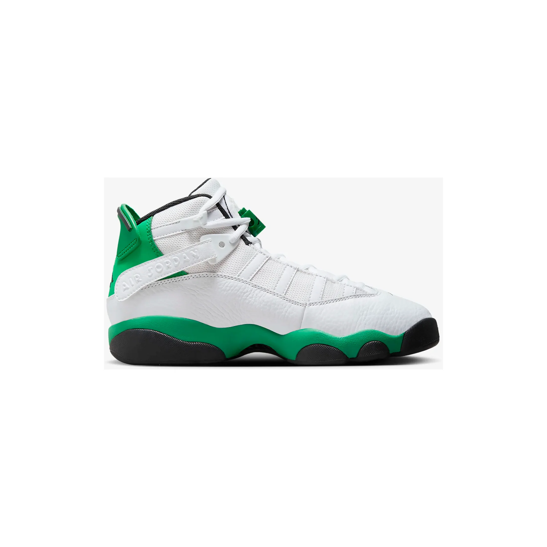 Kids' Jordan 6 Rings Shoes - White / Black / Lucky Green - Image 4