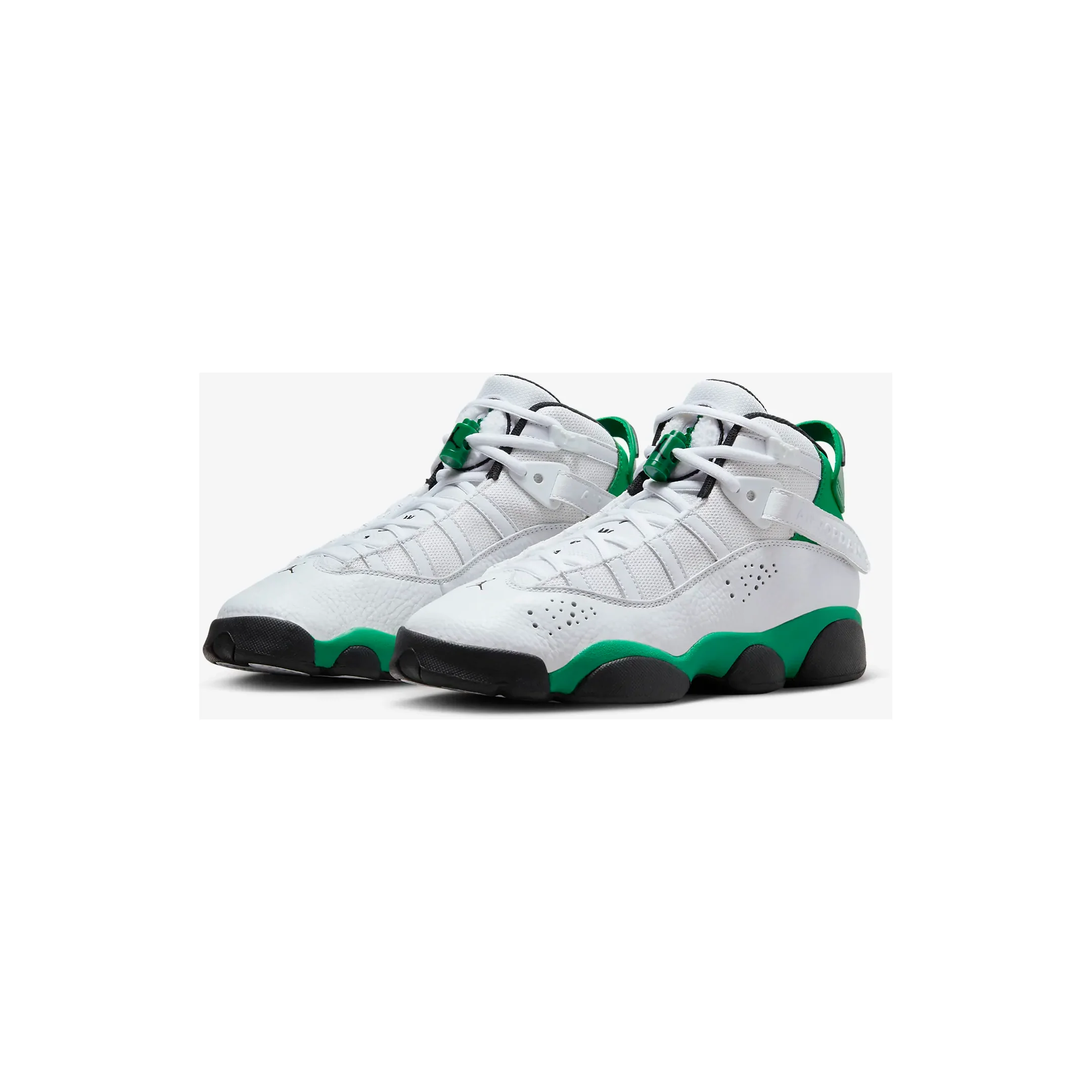 Kids' Jordan 6 Rings Shoes - White / Black / Lucky Green - Image 6